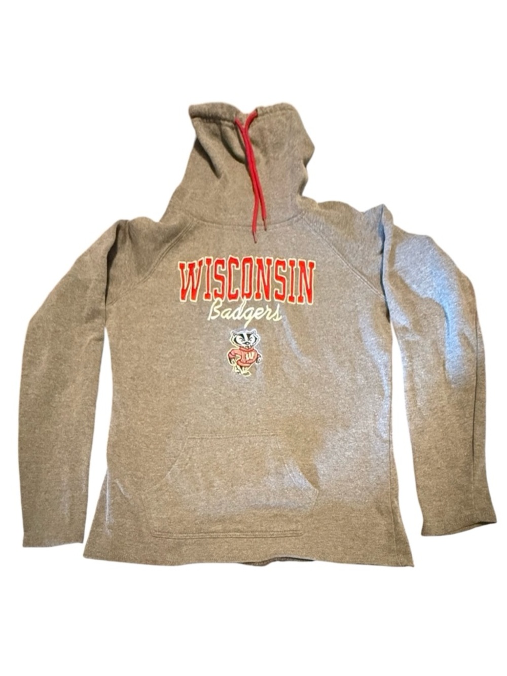 Colosseum Red and Gray Team Logo Hoodie Tag Detail